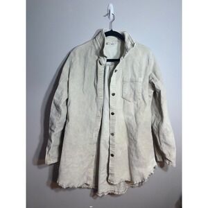 Elam Oversized Corduroy Shacket Button Up Long Sleeve Casual Shirt Jacket Size M